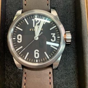 Filson leather brown/black field watch